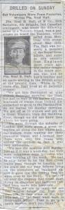 Noel Hall Toronto article, 1915